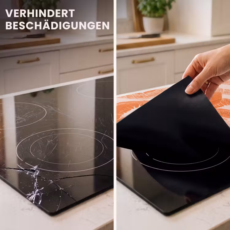 Herdabdeckplatte - Orangefarbene Kussabdrücke – Liebe — 3