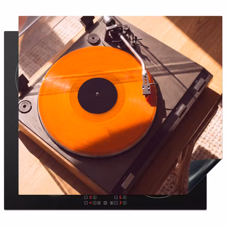 Herdabdeckplatte - Plattenspieler – Orange – Musik — 1