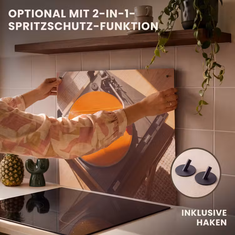 Herdabdeckplatte - Plattenspieler – Orange – Musik — 10