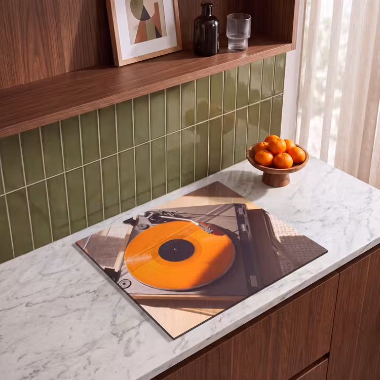 Herdabdeckplatte - Plattenspieler – Orange – Musik — 8