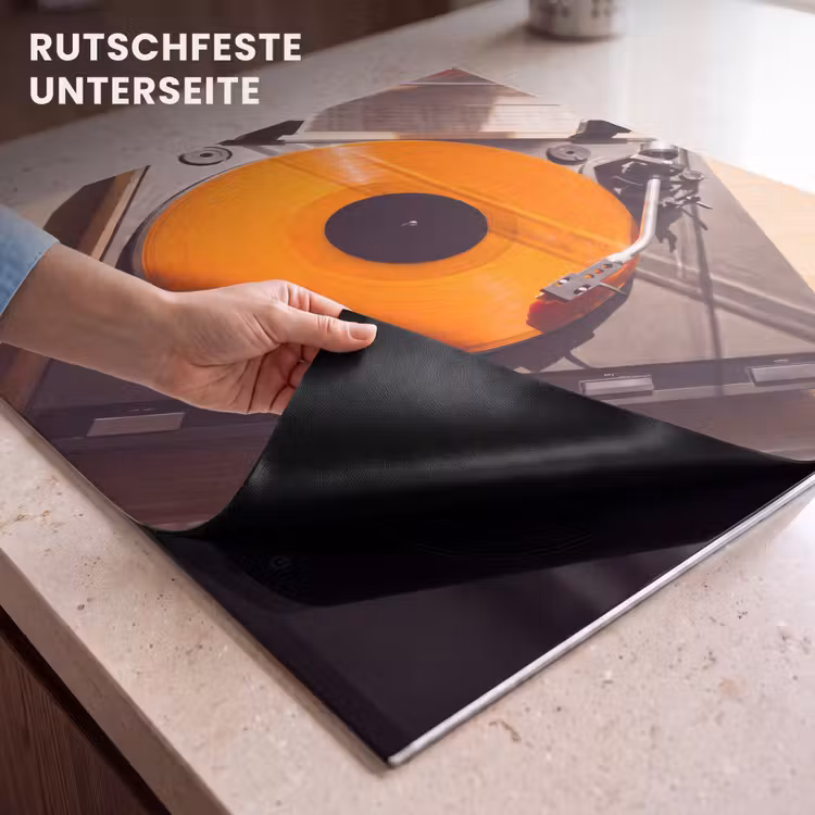 Herdabdeckplatte - Plattenspieler – Orange – Musik — 9