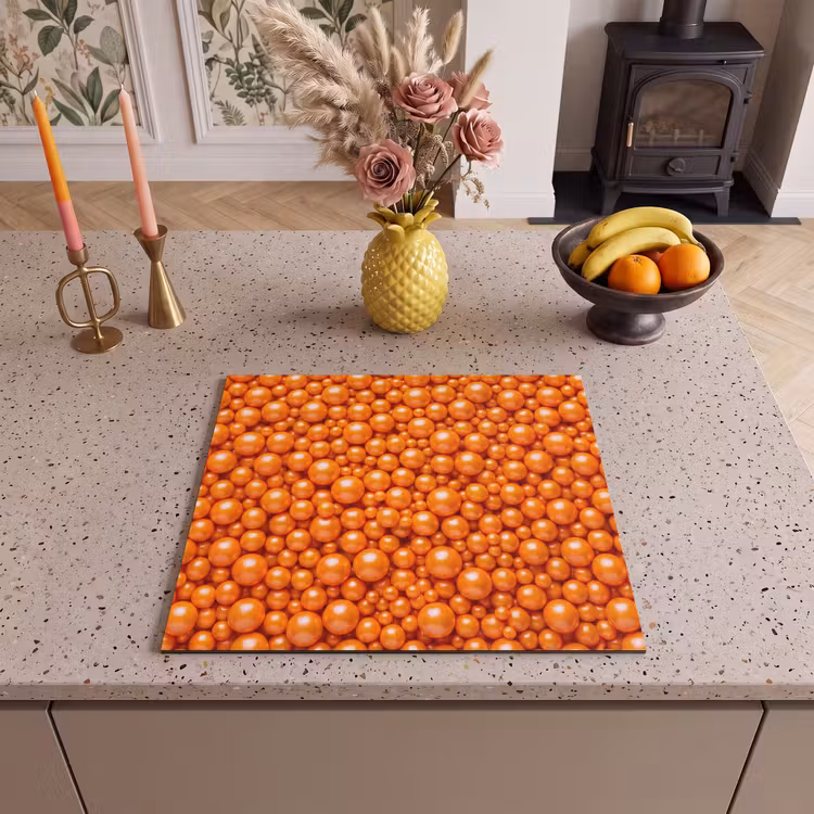 Herdabdeckplatte - Süßigkeiten – Orange – Muster — 2