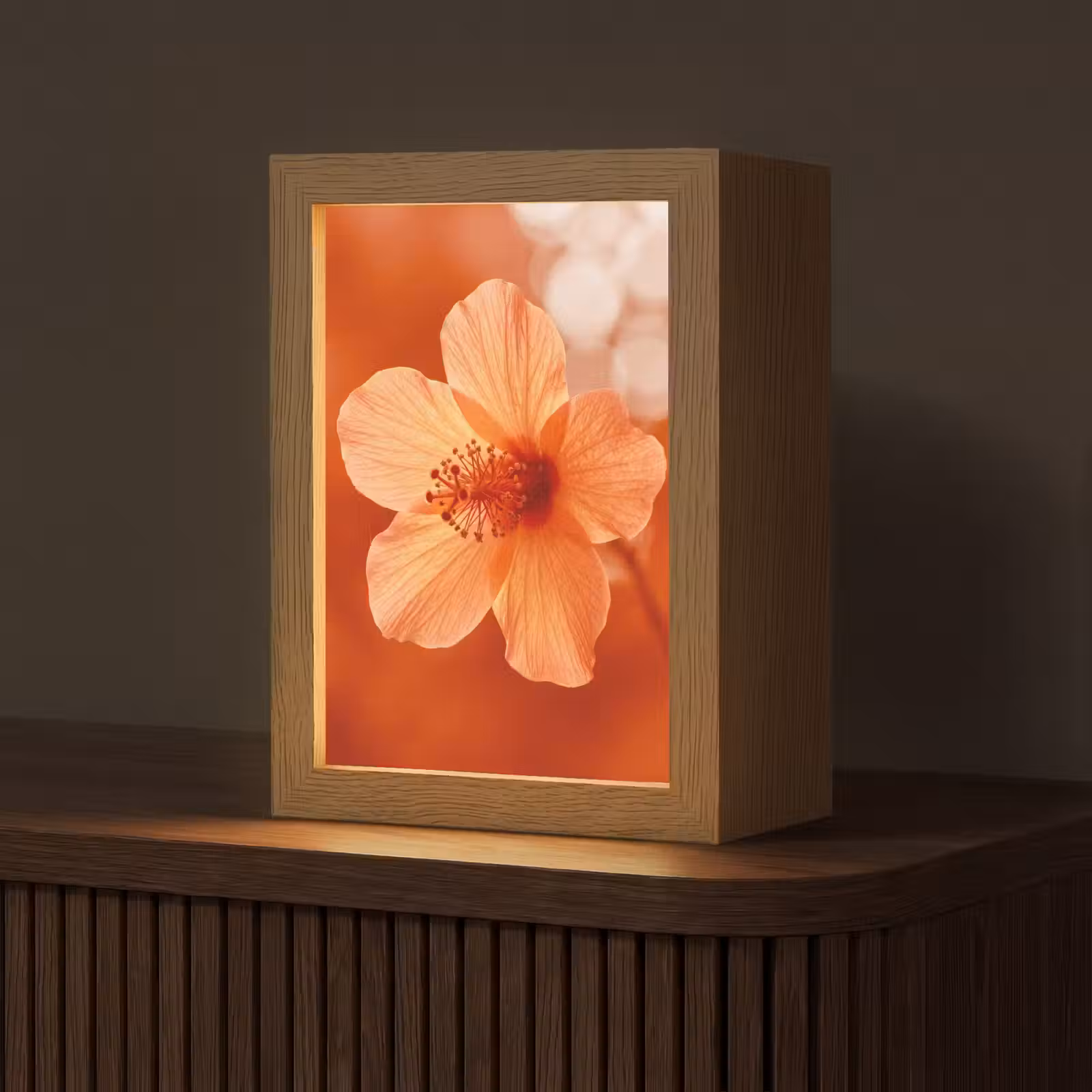 Personalisierte Lightbox - Orangefarbene Blume – Makro — 1