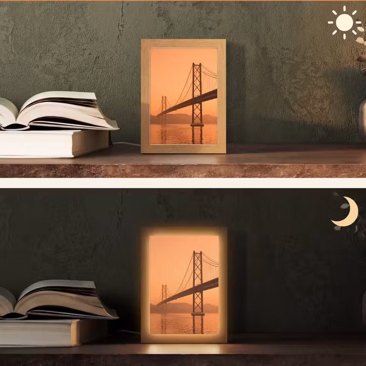 Personalisierte Lightbox - Brücke – Wasser – Orange — 5