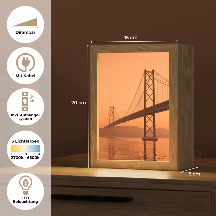 Personalisierte Lightbox - Brücke – Wasser – Orange — 6