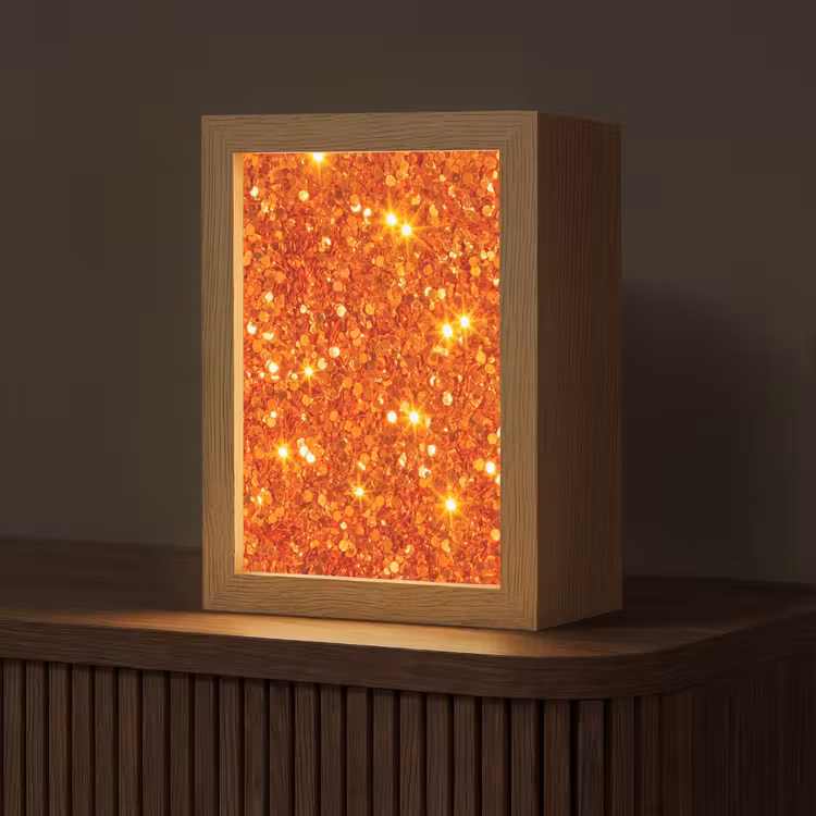 Personalisierte Lightbox - Glitzer – Orange – Abstrakt — 1