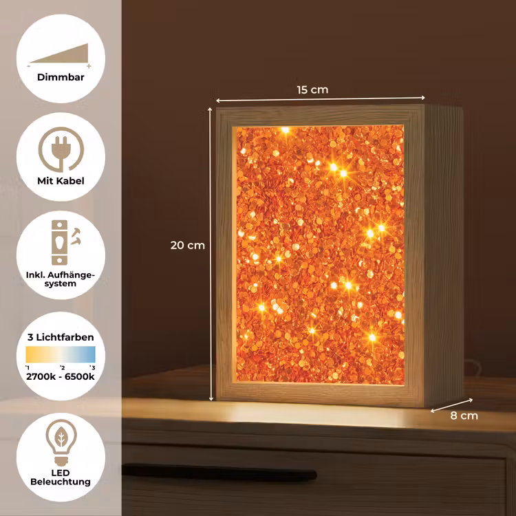 Personalisierte Lightbox - Glitzer – Orange – Abstrakt — 6