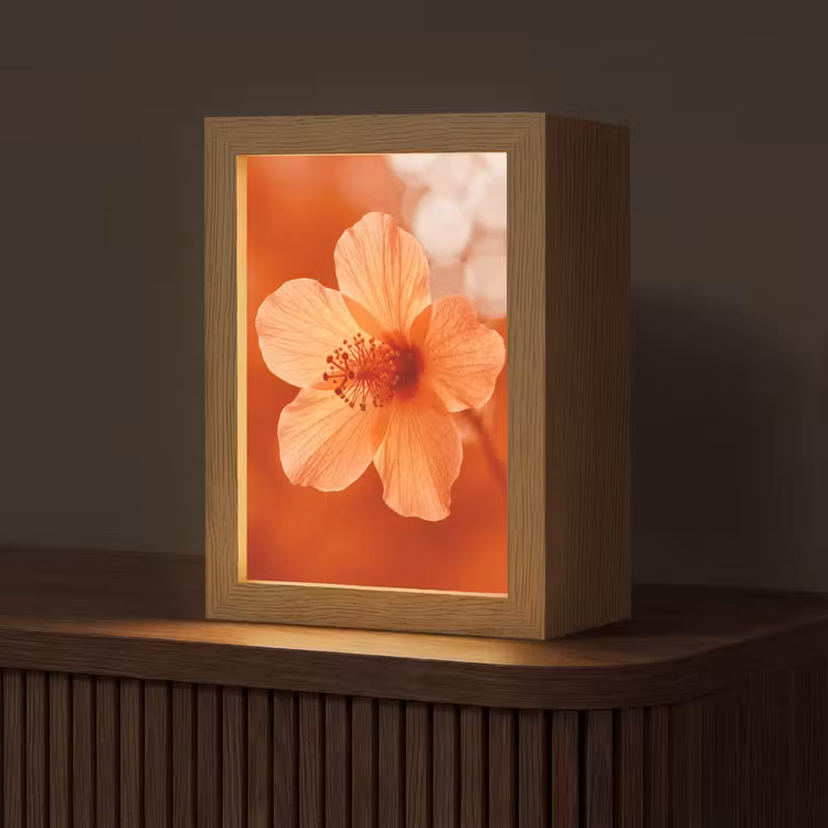 Personalisierte Lightbox - Orangefarbene Blume – Makro — 1