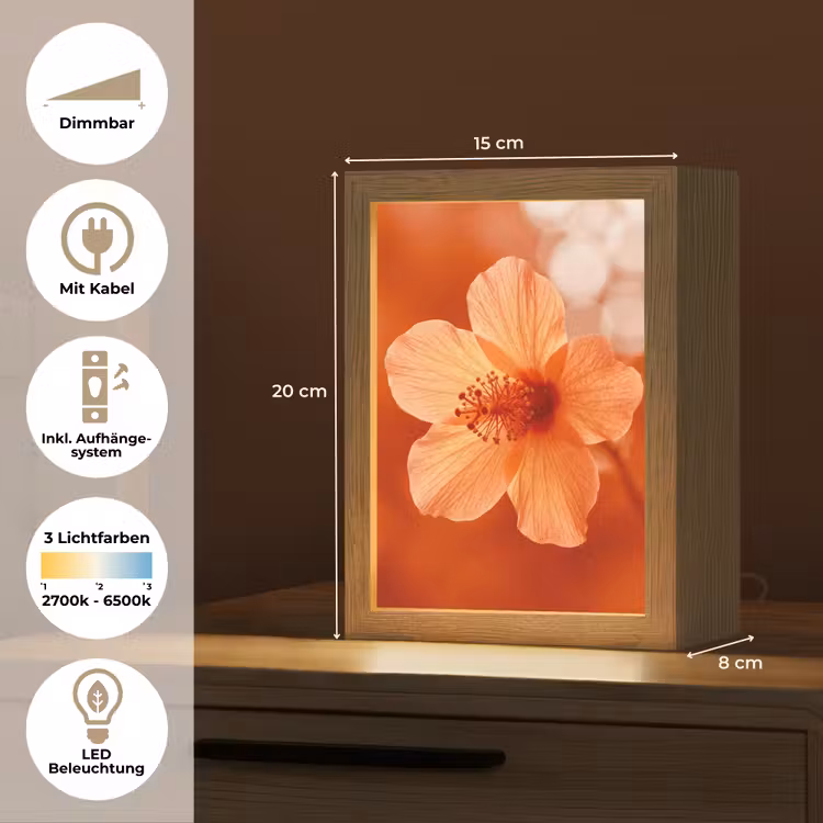 Personalisierte Lightbox - Orangefarbene Blume – Makro — 6