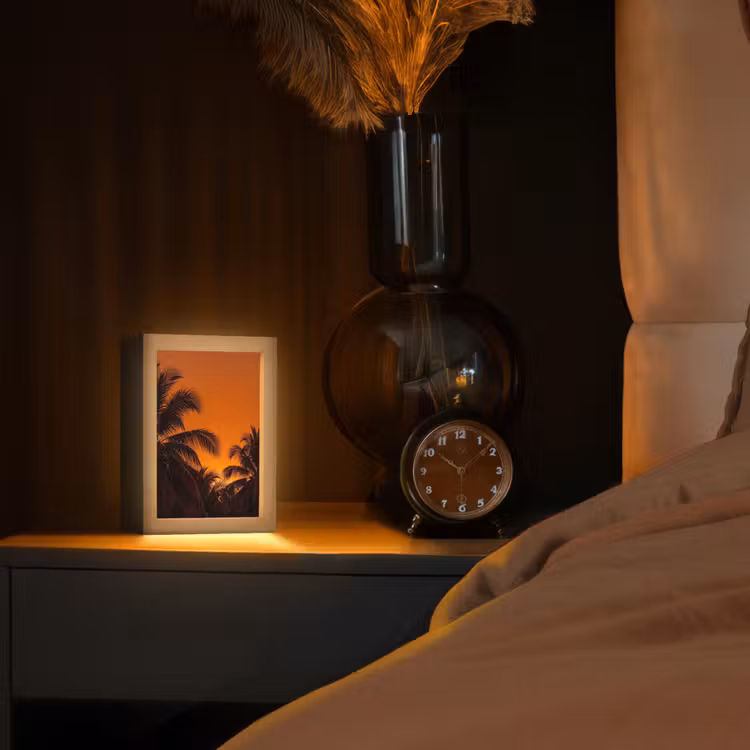 Personalisierte Lightbox - Palmen – Sonnenuntergang – Orange — 2