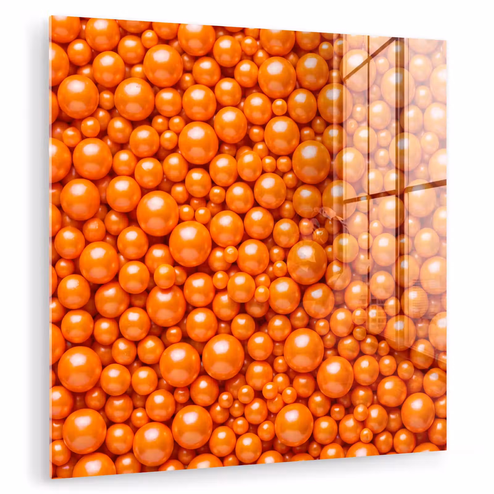 Glasbild - Süßigkeiten – Orange – Muster — 1