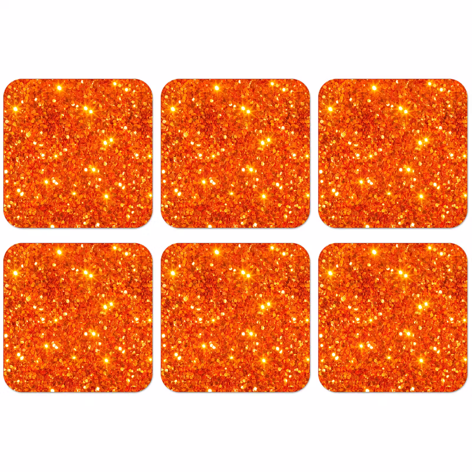 Untersetzer - Glitzer – Orange – Abstrakt — 1