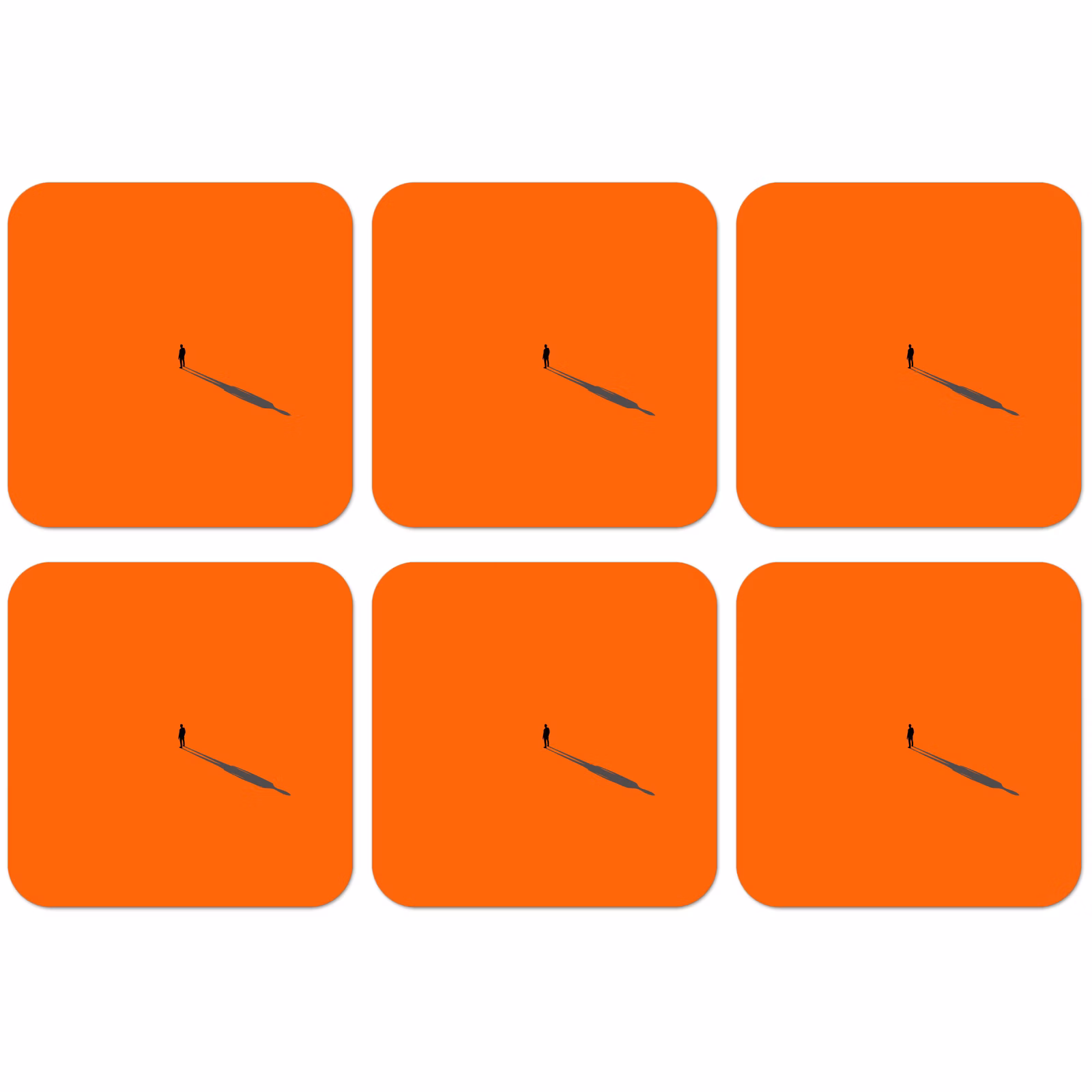 Untersetzer - Person – Schatten – Orange — 1