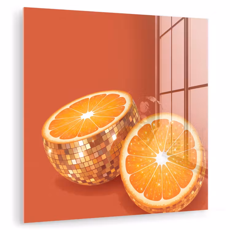 Glasbild - Früchte – Disco – Gold — 1