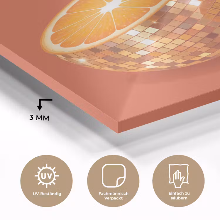 Glasbild - Früchte – Disco – Gold — 3