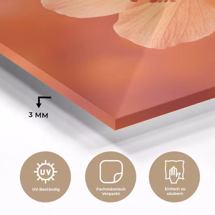 Glasbild - Orangefarbene Blume – Makro — 3