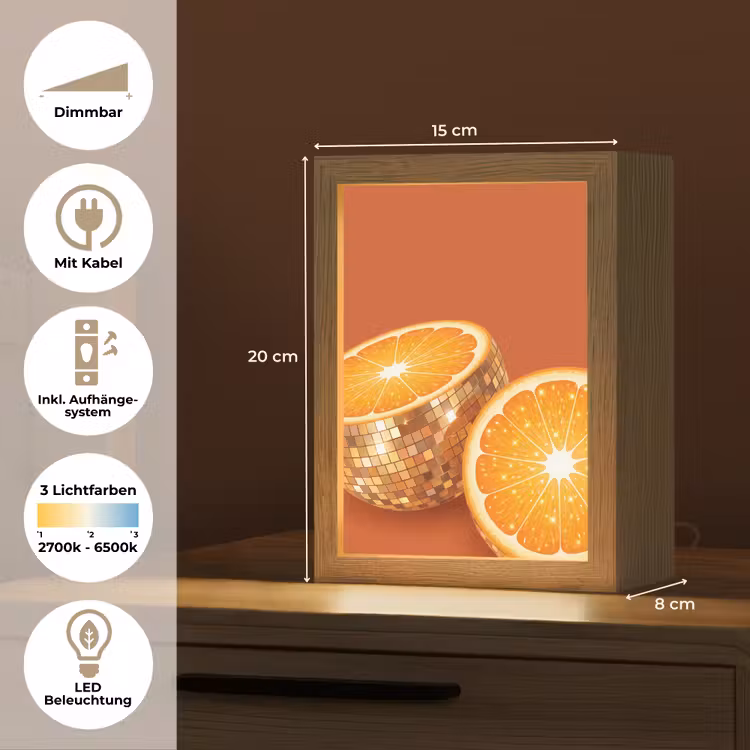 Personalisierte Lightbox - Früchte – Disco – Gold — 6
