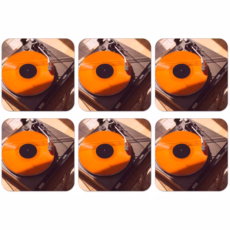 Untersetzer - Plattenspieler – Orange – Musik — 1