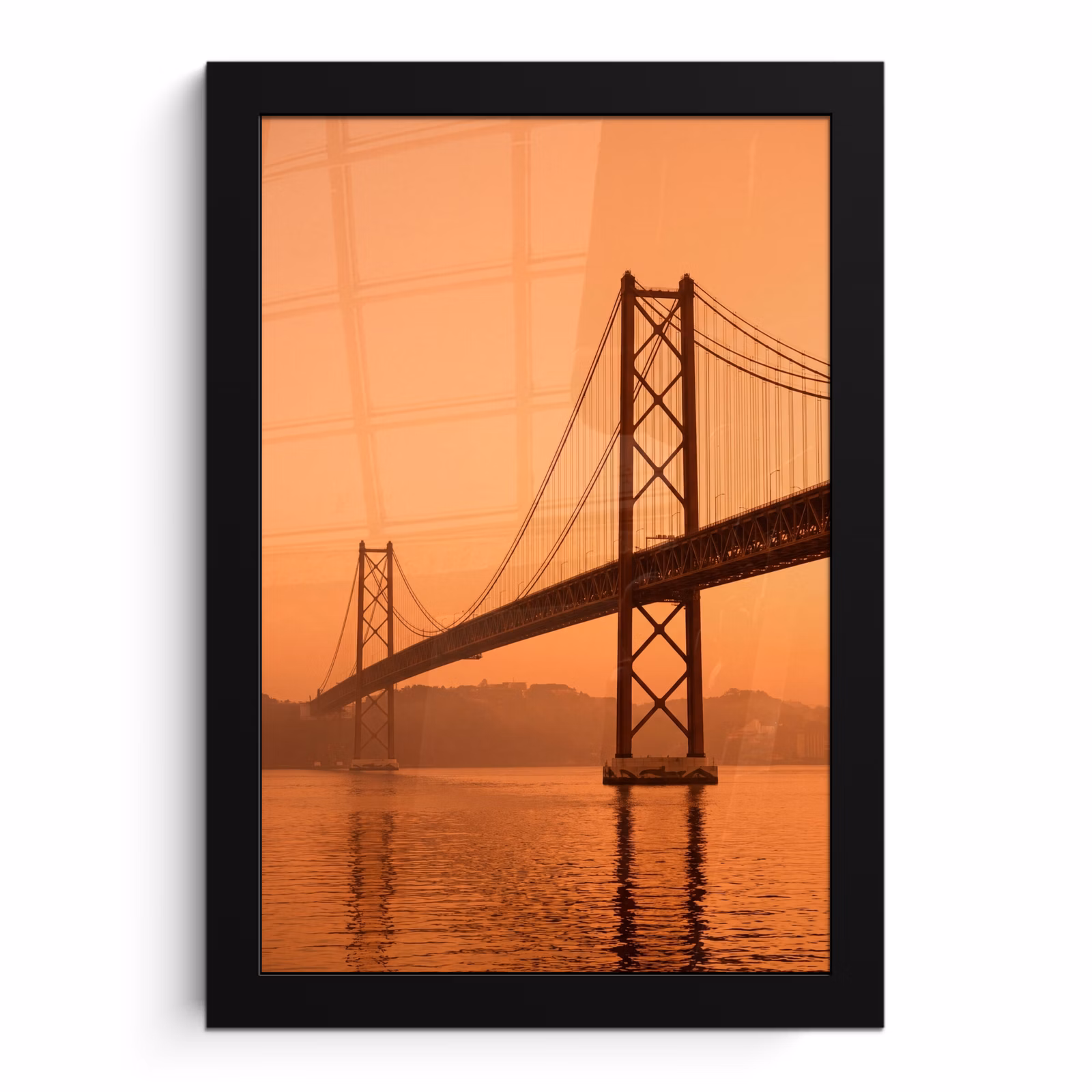 Bilder mit Rahmen - Brücke – Wasser – Orange — 1