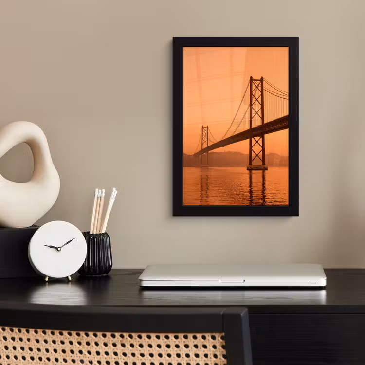 Bilder mit Rahmen - Brücke – Wasser – Orange — 2