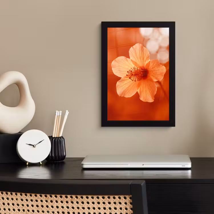 Bilder mit Rahmen - Orangefarbene Blume – Makro — 2