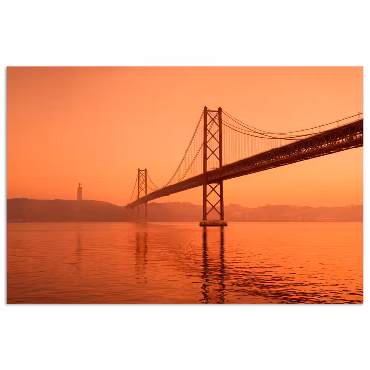 Poster - Brücke – Wasser – Orange — 1