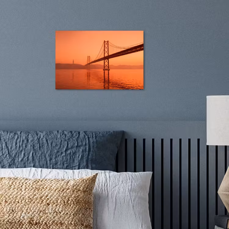 Poster - Brücke – Wasser – Orange — 3
