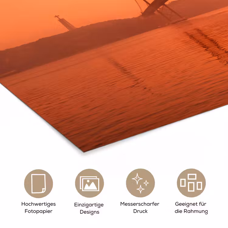 Poster - Brücke – Wasser – Orange — 5