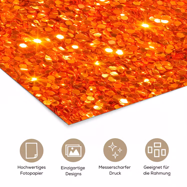 Poster - Glitzer – Orange – Abstrakt — 5