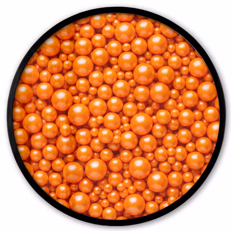 Poster im Rahmen Rund - Süßigkeiten – Orange – Muster — 1