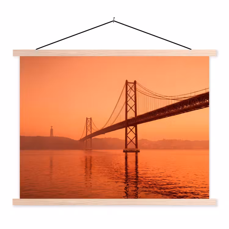 Stoffbild - Brücke – Wasser – Orange — 1