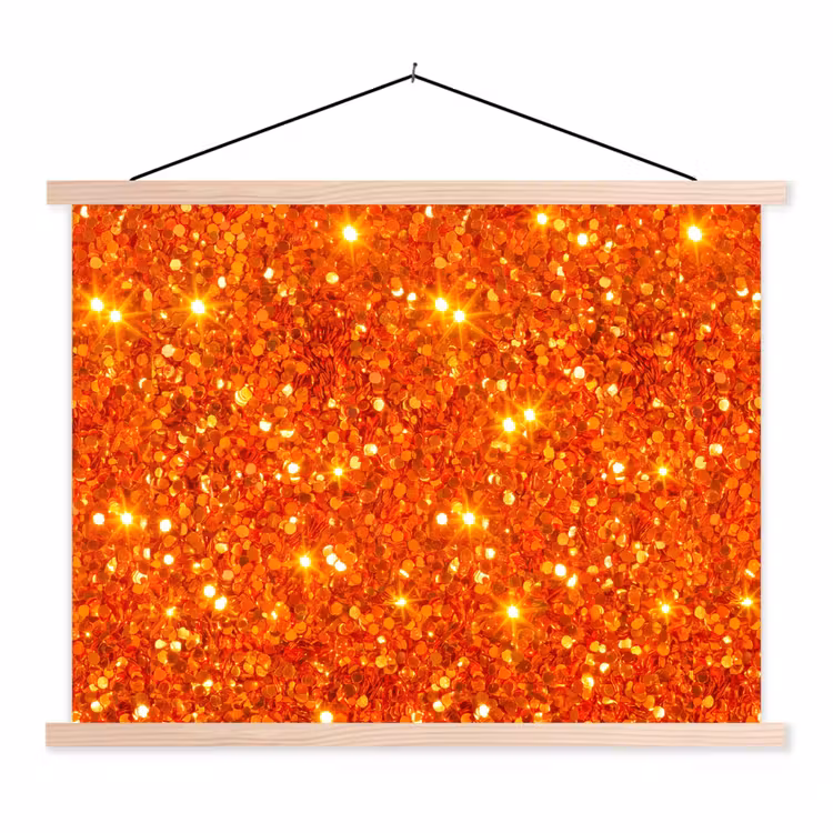 Stoffbild - Glitzer – Orange – Abstrakt — 1