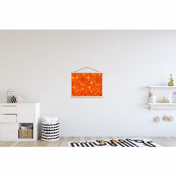 Stoffbild - Glitzer – Orange – Abstrakt — 2