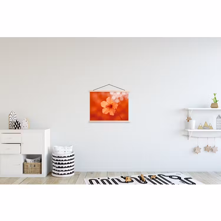 Stoffbild - Orangefarbene Blume – Makro — 2