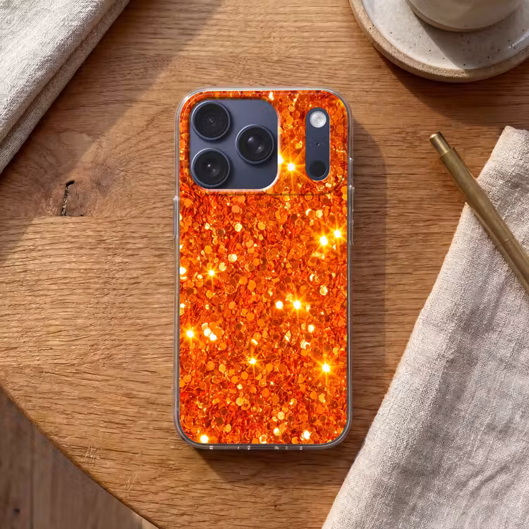 Handyhülle - Glitzer – Orange – Abstrakt — 2