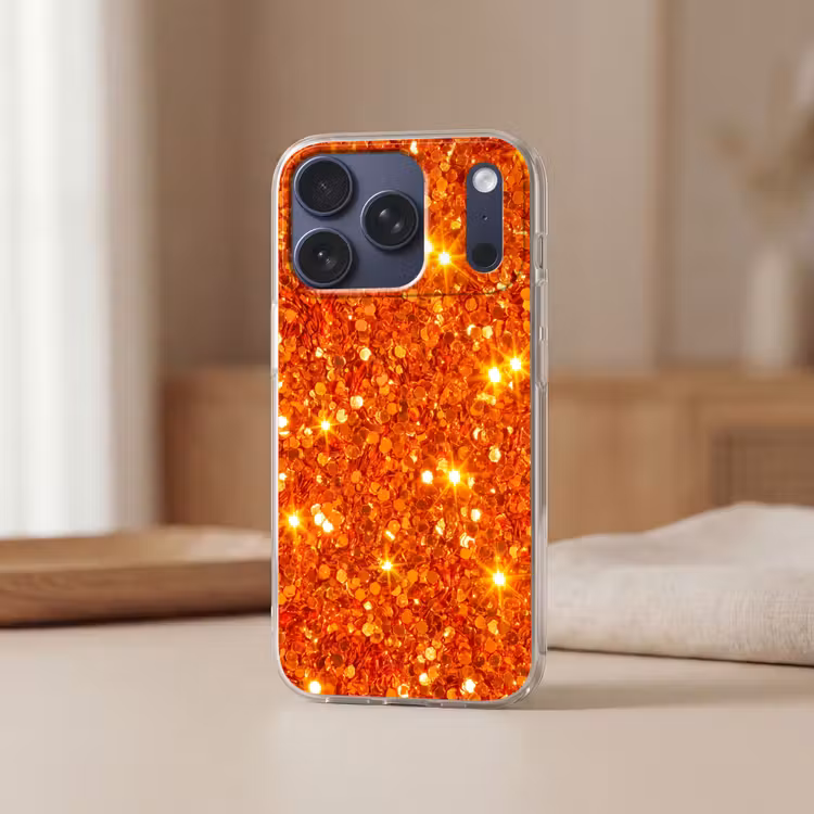 Handyhülle - Glitzer – Orange – Abstrakt — 3
