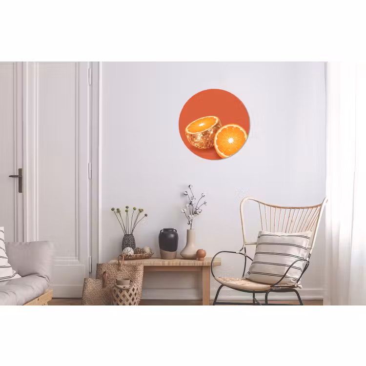 Alu-Dibond-Bild Rund - Früchte – Disco – Gold — 2