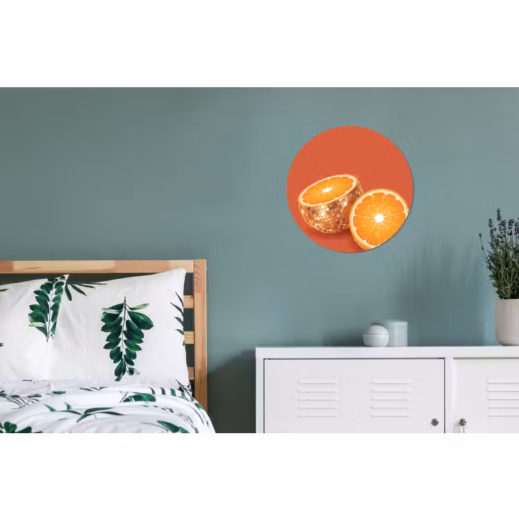 Alu-Dibond-Bild Rund - Früchte – Disco – Gold — 5