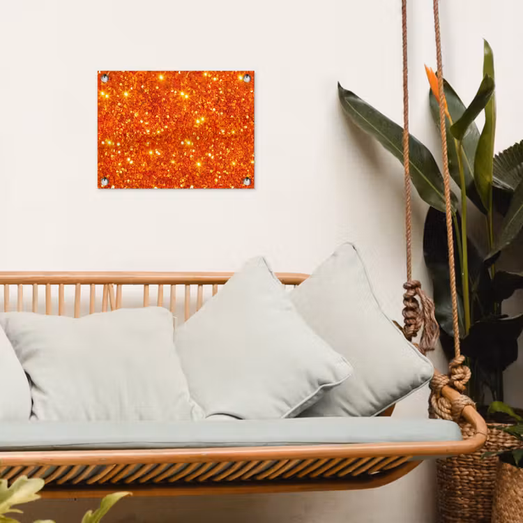 Gartenposter - Glitzer – Orange – Abstrakt — 4