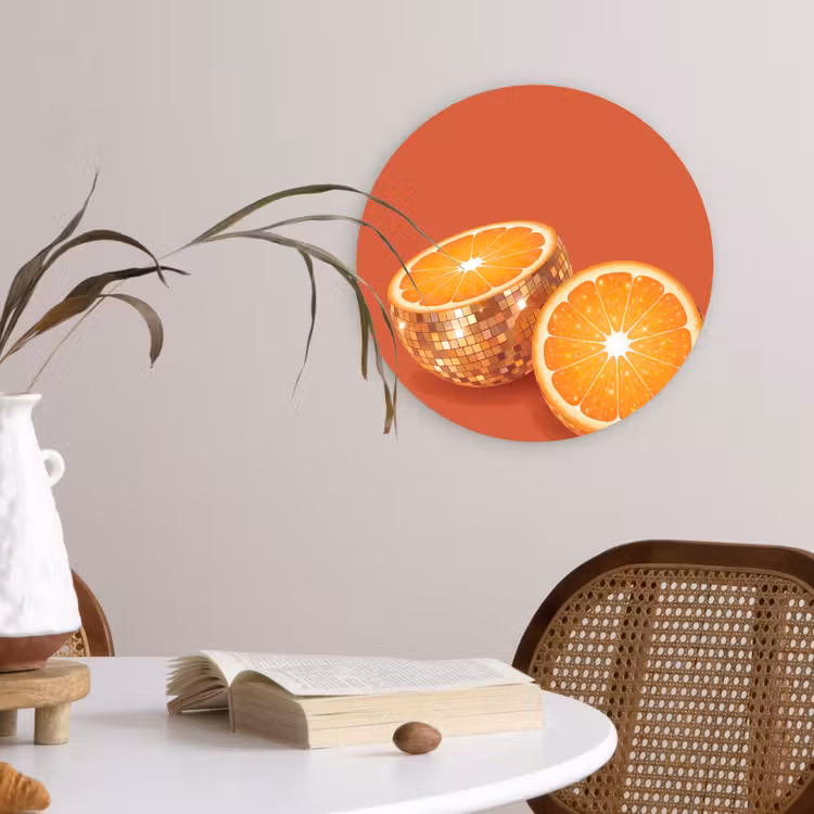 Glasbild Rund - Früchte – Disco – Gold — 4