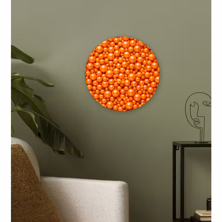 Glasbild Rund - Süßigkeiten – Orange – Muster — 3