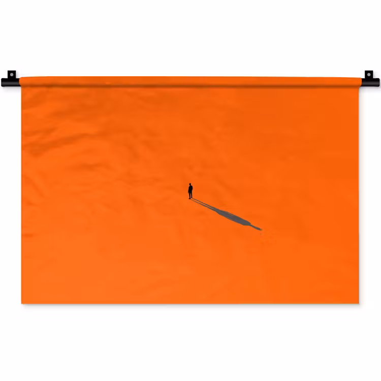 Wandteppich - Person – Schatten – Orange — 1