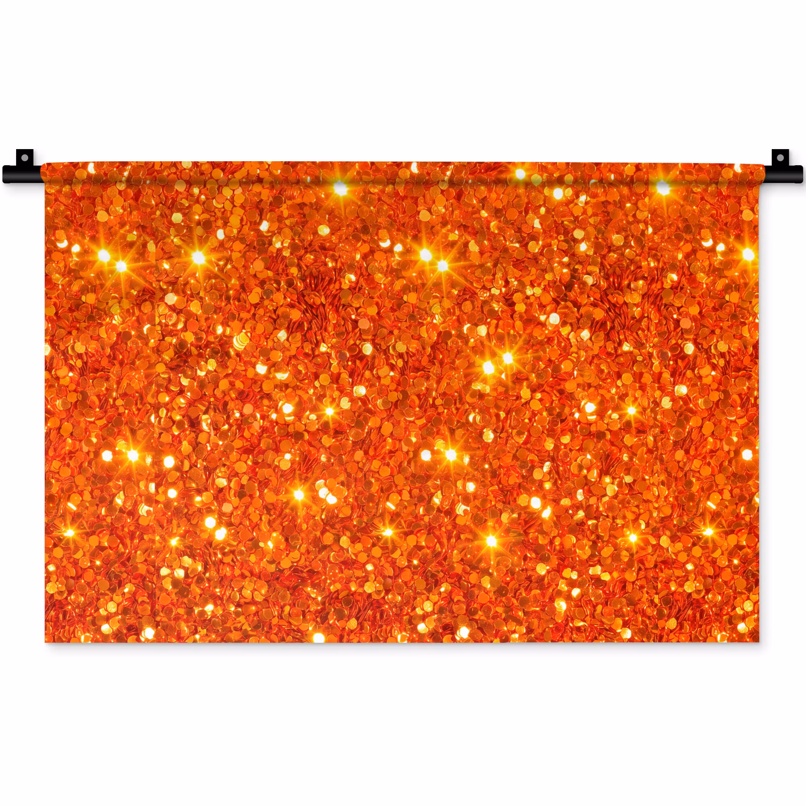 Wandteppich - Glitzer – Orange – Abstrakt — 1