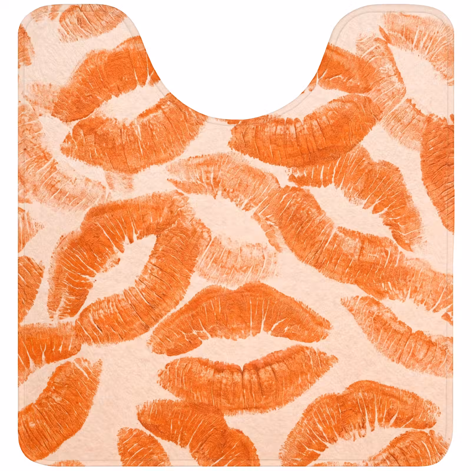WC Vorleger - Orangefarbene Kussabdrücke – Liebe — 1
