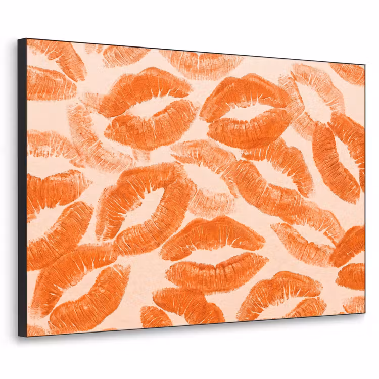 Art Frame - Orangefarbene Kussabdrücke – Liebe — 1