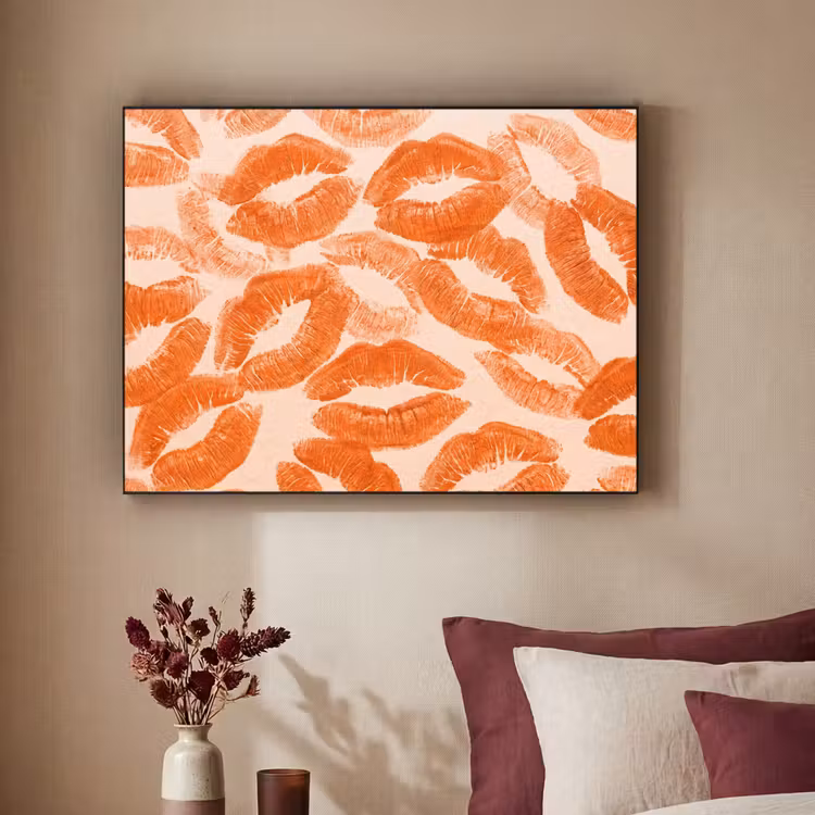 Art Frame - Orangefarbene Kussabdrücke – Liebe — 2