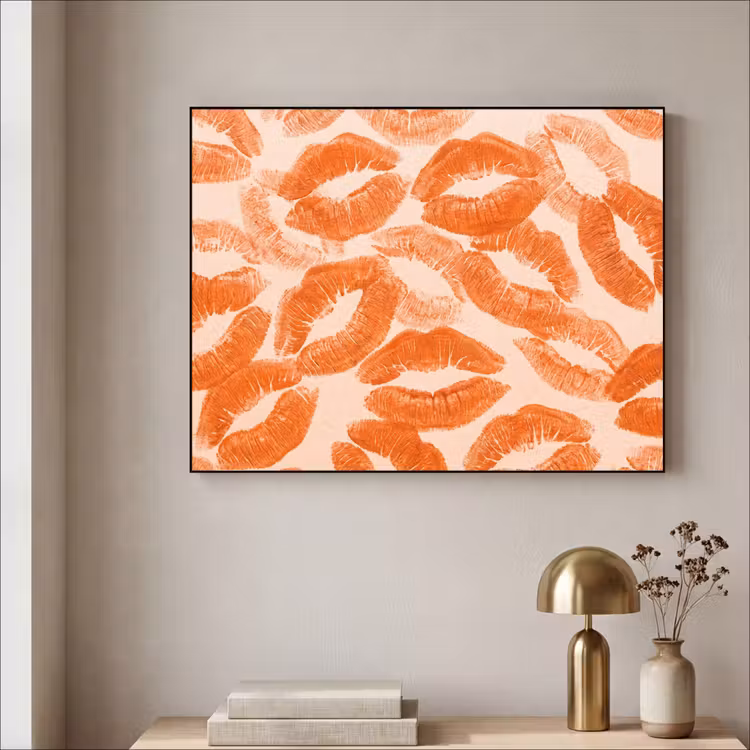 Art Frame - Orangefarbene Kussabdrücke – Liebe — 4