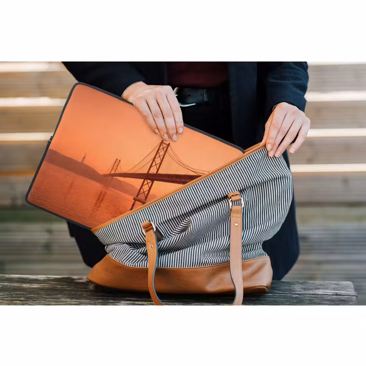 Laptop hülle - Brücke – Wasser – Orange — 4