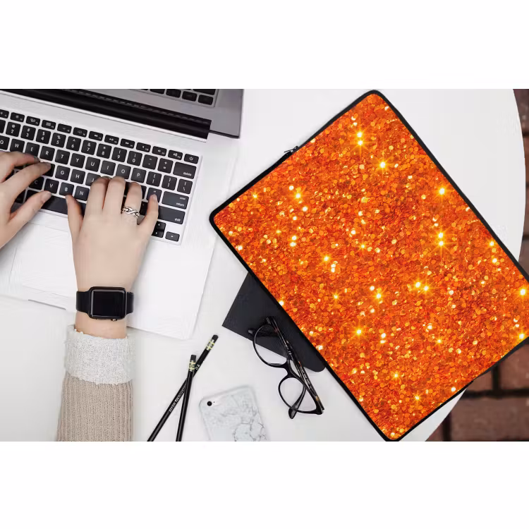 Laptop hülle - Glitzer – Orange – Abstrakt — 3