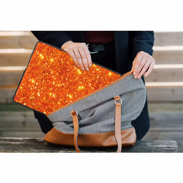 Laptop hülle - Glitzer – Orange – Abstrakt — 4
